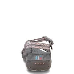 Skechers Sandals|Women's , Reggae Strappy Sling Sandal Gray