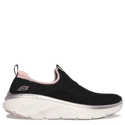 Skechers Sneakers & Athletic|Women's , Relaxed Fit: D'Lux Walker 2.0 - Sparkle Forever Sneaker Black Rose Gold