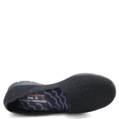Skechers Slip-On Shoes|Women's , Seager - Stat Flat - Wide Width Black/Black