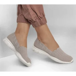 Skechers Flats|Women's , Seager - Stat Slip-On - Wide Width Taupe