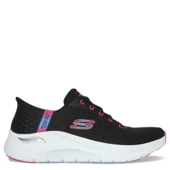 Skechers Sneakers & Athletic|Women's , Slip-ins: Arch Fit 2.0 - Easy Chic Sneaker Black/Hot Pink