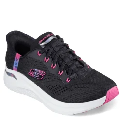 Skechers Slip-On Shoes|Women's , Slip-ins: Arch Fit 2.0 - Easy Chic Sneaker Black/Hot Pink