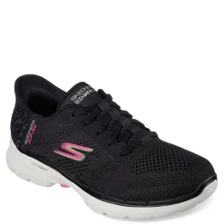 Skechers Sneakers & Athletic|Women's , Slip-ins: GO WALK 6 - Vivid Idea Walking Shoe Black Pink