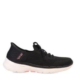 Skechers Sneakers & Athletic|Women's , Slip-ins: GO WALK 6 - Lovely Day Sneaker Black Hot Pink