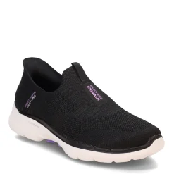 Skechers Sneakers & Athletic|Women's , Slip-ins: GO WALK 6 - Fabulous View Sneaker Black/Lavender