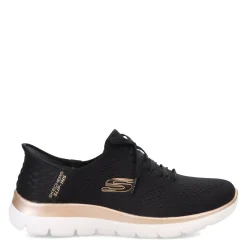 Skechers Sneakers & Athletic|Women's , Slip-ins Summits - Girls Night Sneaker - Wide Width Black