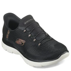 Skechers Sneakers & Athletic|Women's , Slip-ins: Summits - Classy Night Sneaker Black Rose Gold