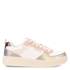 Skechers Sneakers & Athletic|Women's , Sport Court 92-Sheer Shine Sneaker White/Pink
