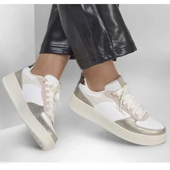 Skechers Sneakers & Athletic|Women's , Sport Court 92-Sheer Shine Sneaker White/Pink