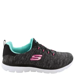Skechers Sneakers & Athletic|Women's , Summits - Quick Getaway - Wide Width Black / Blue