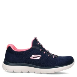 Skechers Sneakers & Athletic|Women's , Summits - Cool Classic Sneaker - Wide Width Navy / Pink