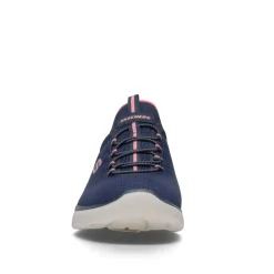 Skechers Sneakers & Athletic|Women's , Summits - Cool Classic Sneaker - Wide Width Navy / Pink