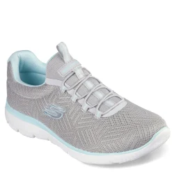 Skechers Sneakers & Athletic|Women's , Summits - Artistry Chic Sneaker Grey Light Blue