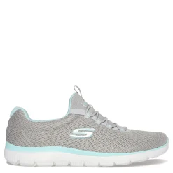 Skechers Sneakers & Athletic|Women's , Summits - Artistry Chic Sneaker Grey Light Blue