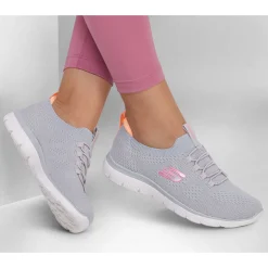 Skechers Slip-On Shoes|Women's , Summits - Top Player Sneaker - Wide Width Gray