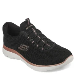 Skechers Slip-On Shoes|Women's , Summits - Cool Classic Sneaker Black Rose Gold