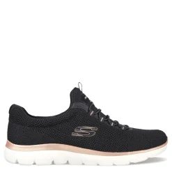 Skechers Slip-On Shoes|Women's , Summits - Cool Classic Sneaker Black Rose Gold