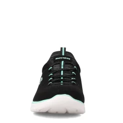 Skechers Sneakers & Athletic|Women's , Summits - Cool Classic Sneaker - Wide Width Black Turquoise