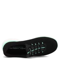 Skechers Sneakers & Athletic|Women's , Summits - Cool Classic Sneaker - Wide Width Black Turquoise