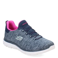 Skechers Sneakers & Athletic|Women's , Summits - Quick Getaway - Wide Width Grey Navy Pink