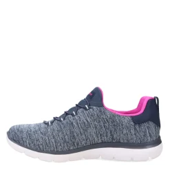 Skechers Sneakers & Athletic|Women's , Summits - Quick Getaway - Wide Width Grey Navy Pink