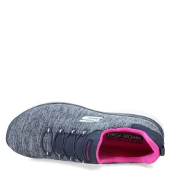 Skechers Sneakers & Athletic|Women's , Summits - Quick Getaway - Wide Width Grey Navy Pink