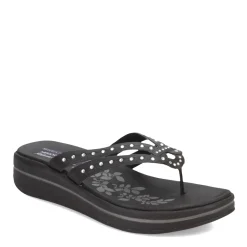 Skechers Sandals|Women's , Upgrades Be Jeweled Thong Sandals Black