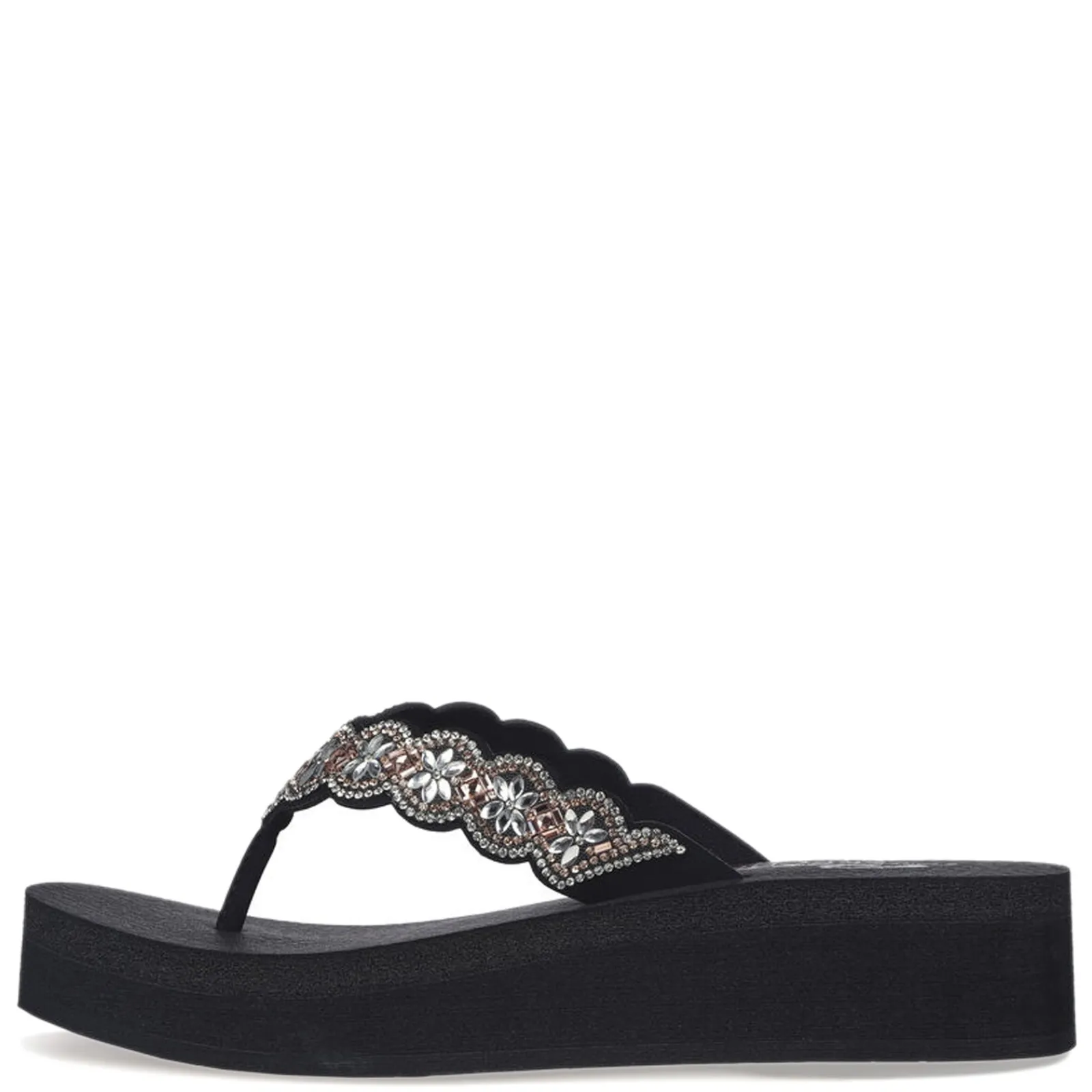 Skechers Wedges|Women's , Vinyasa - Happy Spring Sandal Black