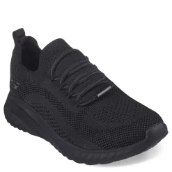 Skechers Work Sneakers & Athletic|Women's , Relaxed Fit: BOBS Sport Squad Chaos Slip Resistant Sneaker - Wide Width Black