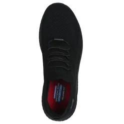 Skechers Work Work & Safety|Women's , Relaxed Fit: BOBS Sport Squad Chaos Slip Resistant Sneaker - Wide Width Black