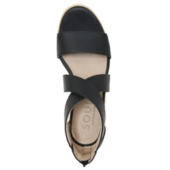 SOUL Naturalizer Sandals|Women's , Goodtimes Wedge Sandal Black