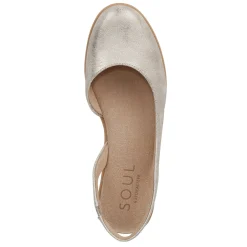 SOUL Naturalizer Flats|Women's , Idea Slingback Ballet Flat Light Gold