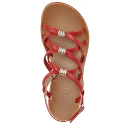 SOUL Naturalizer Sandals|Women's , Sierra Sandal Red Faux Leather