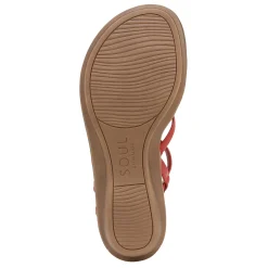 SOUL Naturalizer Sandals|Women's , Sierra Sandal Red Faux Leather