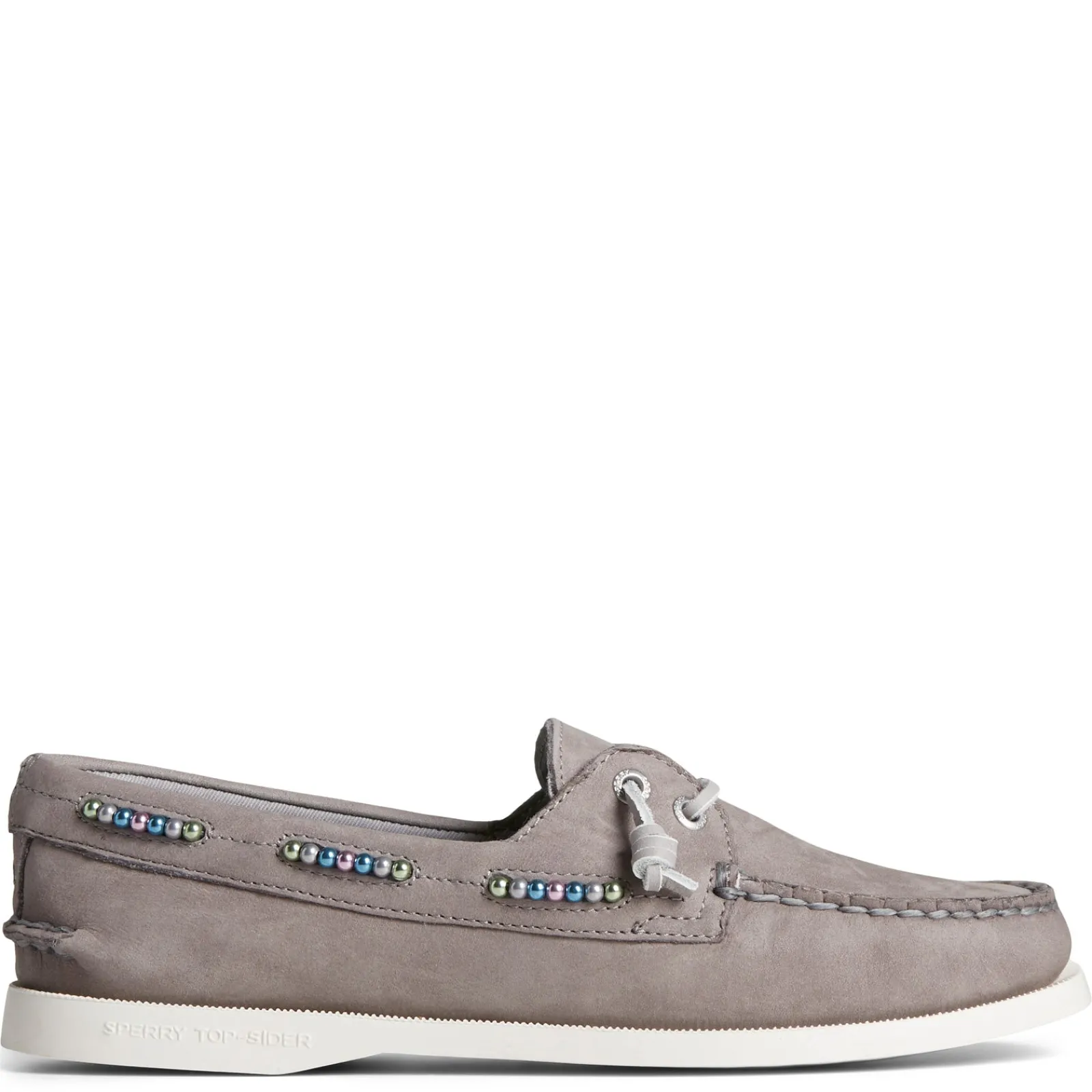 Sperry Slip-On Shoes|Women's , Authentic Original 2-Eye Beaded Boat Shoe Grey