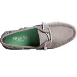 Sperry Slip-On Shoes|Women's , Authentic Original 2-Eye Beaded Boat Shoe Grey