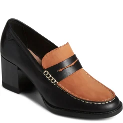 Sperry Slip-On Shoes|Women's , Seaport Two-Tone Penny Pump Black / Tan