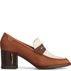 Sperry Pumps & Heels|Women's , Seaport Two-Tone Penny Pump Brown / Cream