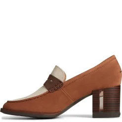 Sperry Pumps & Heels|Women's , Seaport Two-Tone Penny Pump Brown / Cream