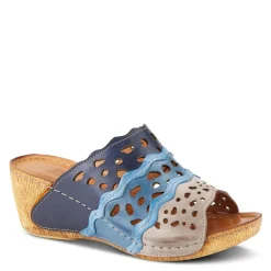 Spring Step Wedges|Women's , Footy Sandal Blue Multi