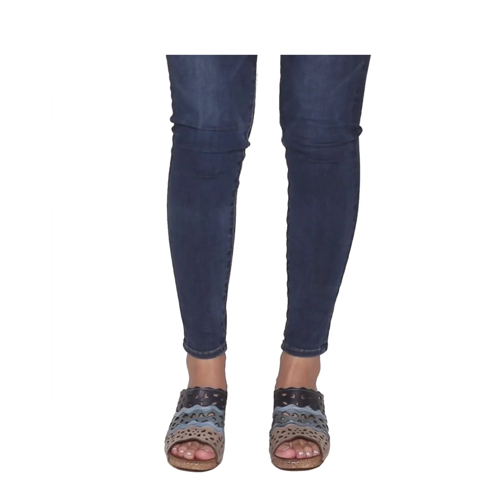 Spring Step Wedges|Women's , Footy Sandal Blue Multi