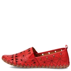 Spring Step Flats|Women's , Fusaro Slip-On Red