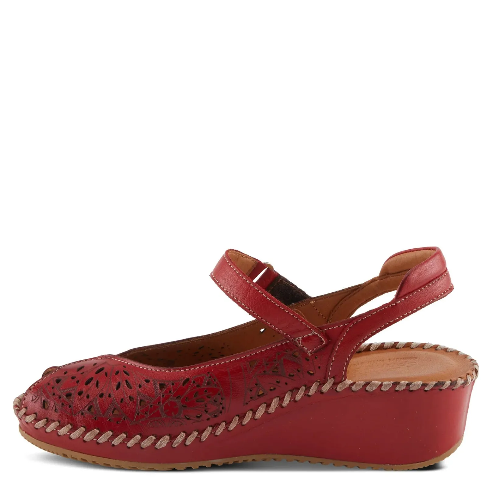 Spring Step Wedges|Women's , Santonio Sandal Red