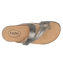 Taos Sandals|Women's , Perfect Sandal Grey Champagne Metallic