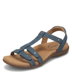 Taos Sandals|Women's , Trophy 2 Sandal Blue Emboss