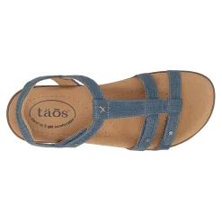 Taos Sandals|Women's , Trophy 2 Sandal Blue Emboss