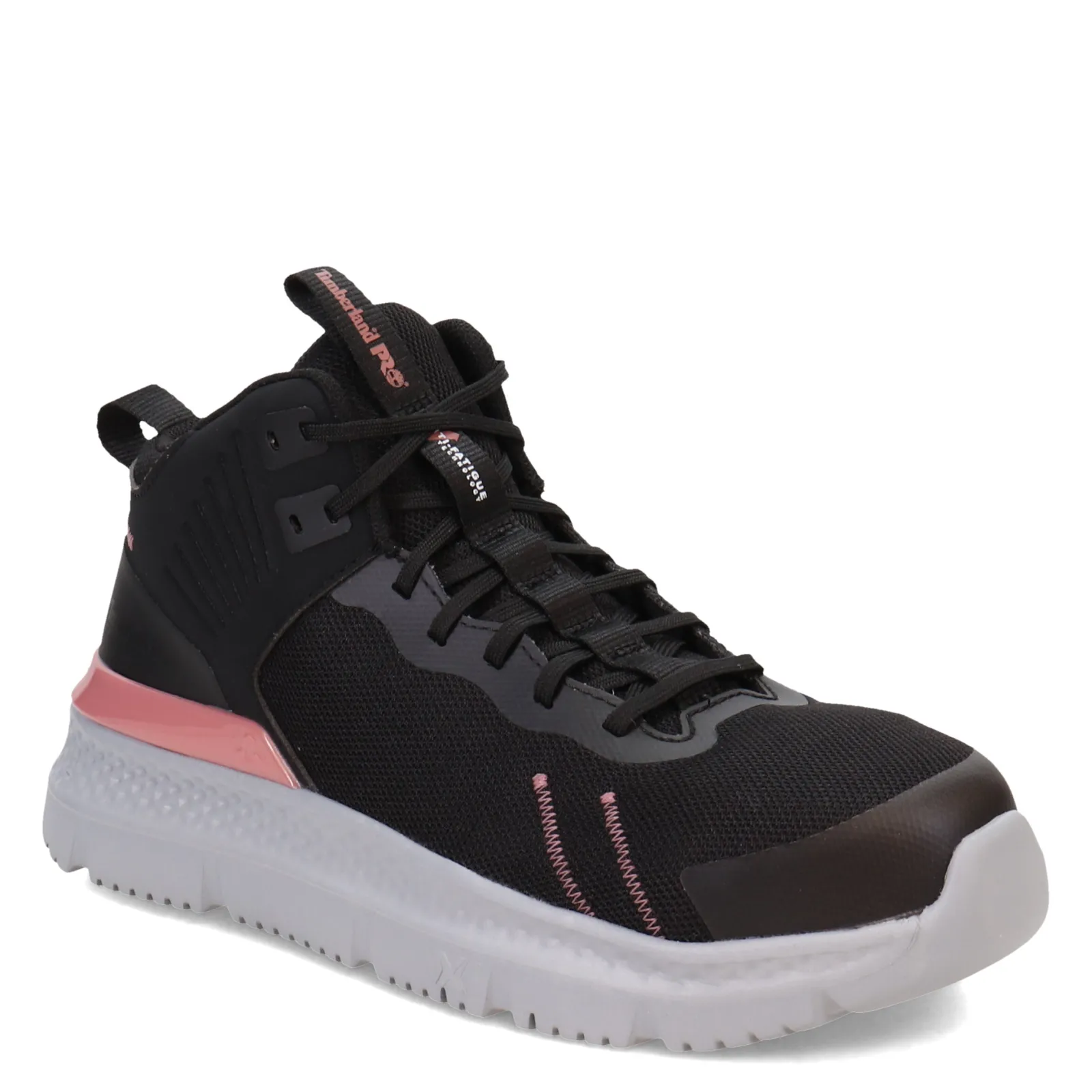 Timberland Pro Boots|Women's , Setra Mid Comp Toe Work Boot Black/Rose