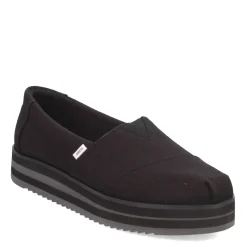 TOMS Slip-On Shoes|Women's , Alpargata Midform Espadrille Slip-On Black Canvas