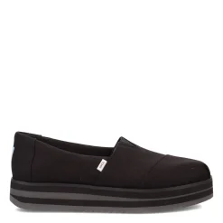 TOMS Slip-On Shoes|Women's , Alpargata Midform Espadrille Slip-On Black Canvas