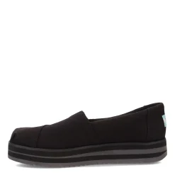 TOMS Slip-On Shoes|Women's , Alpargata Midform Espadrille Slip-On Black Canvas